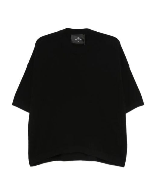 Mr. Mittens ショートスリーブ ニットトップ Black