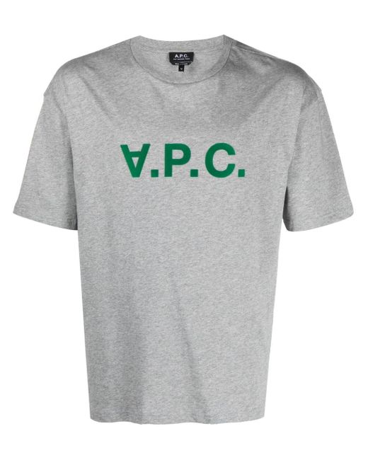 A.P.C. River T-Shirt mit beflocktem Logo in Gray für Herren