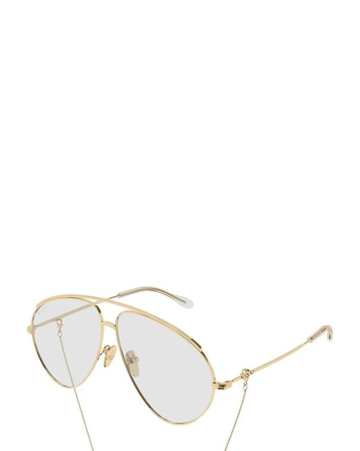 Gucci White Pilot Sunglasses