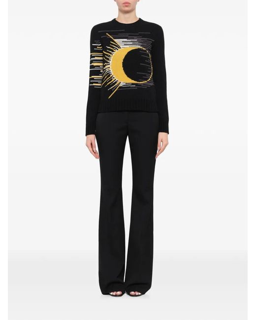 McQueen Black Celestial-Intarsia Sweater
