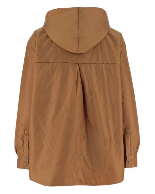 Aspesi Brown Hooded Button-Fastening Jacket