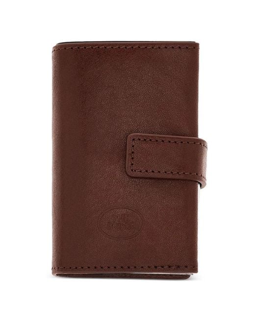The Bridge Brown Press-Stud Leather Cardholder for men
