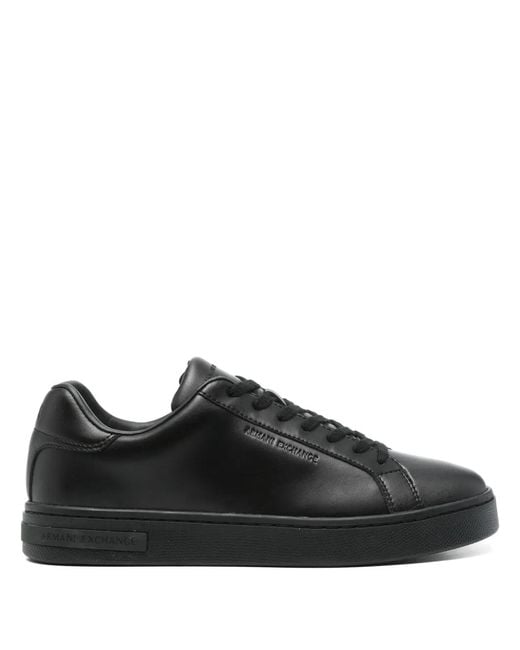 ARMANI EXCHANGE Black Leather Sneakers for men