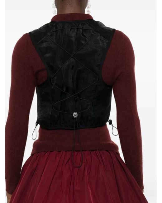 CECILIE BAHNSEN Black Drawstring-Fastening Vest
