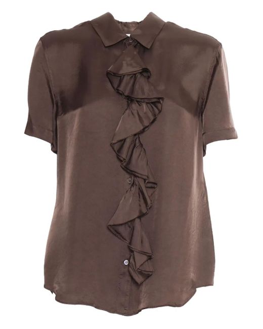 Camicia Con Ruches di Aspesi in Brown