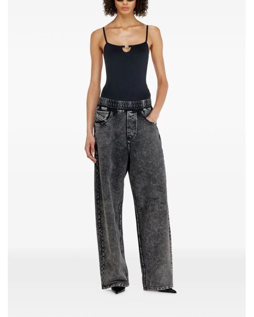 DIESEL Black Adjustable Mini Bodysuit With Cut-Out Detail