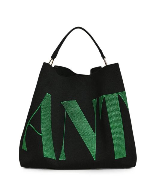Essentiel Antwerp Green Karoll Patch-Detail Shoulder Bag