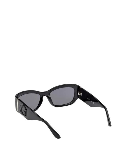 Guess Gray Rectangle-Frame Logo-Plaque Sunglasses