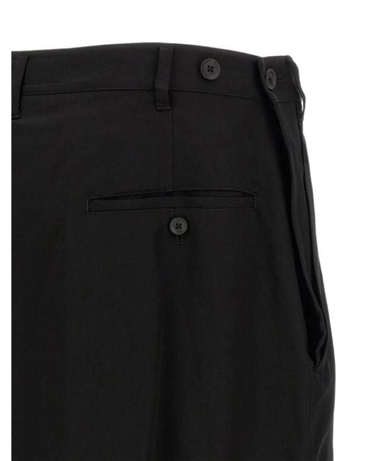 Yohji Yamamoto Black Hakama Pleated Trousers for men