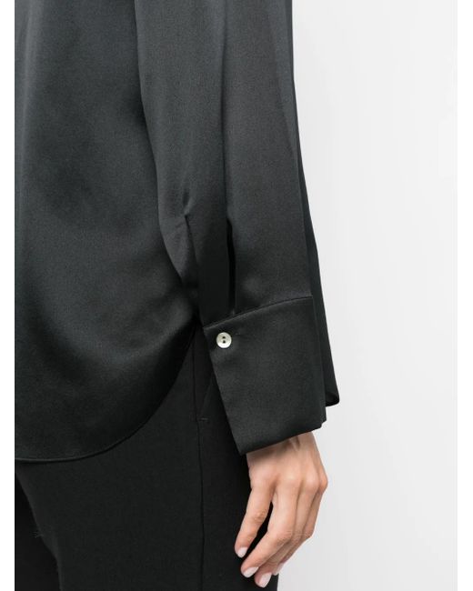 Chemise En Soie À Manches Longues Vince en coloris Black