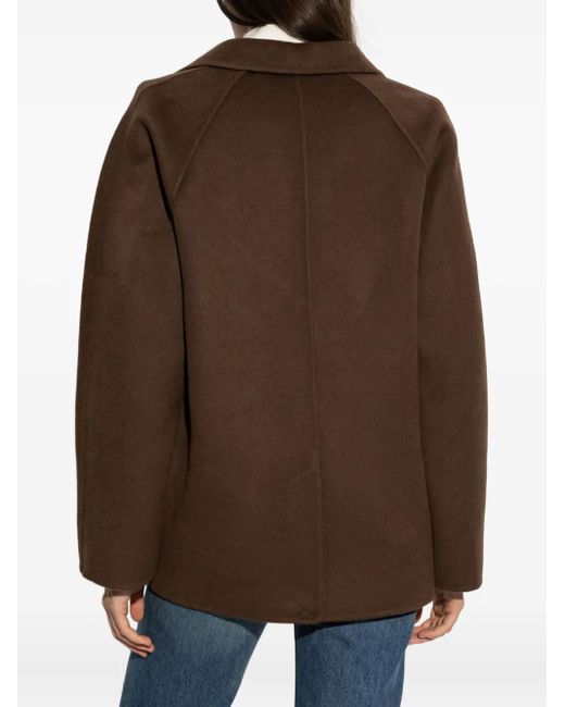 Stand Studio Brown Wool-Blend Double-Breasted Jacket