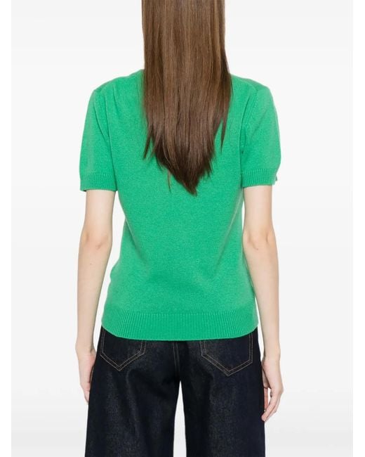Allude Green Short-Sleeve T-Shirt
