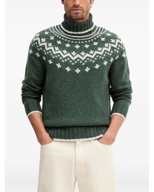 Jersey Estampado Con Cuello Alto Barbour de hombre de color Green