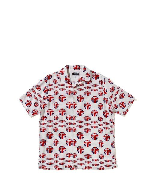 A Bathing Ape Red London Union Jack Shirt for men