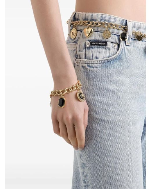 Dolce & Gabbana Metallic Chain-Link Charm Bracelet