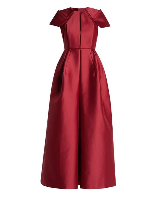 Dice Kayek Maxi-Jurk Met Geplooide Schouders in het Red