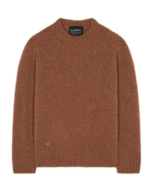 Alanui Brown Cashmere-Silk Blend Sweater for men