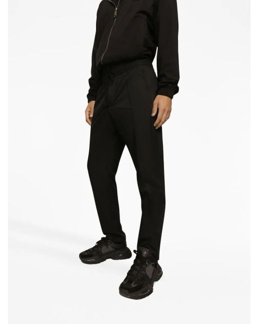 Dolce & Gabbana Black Logo-Plaque Track Pants for men