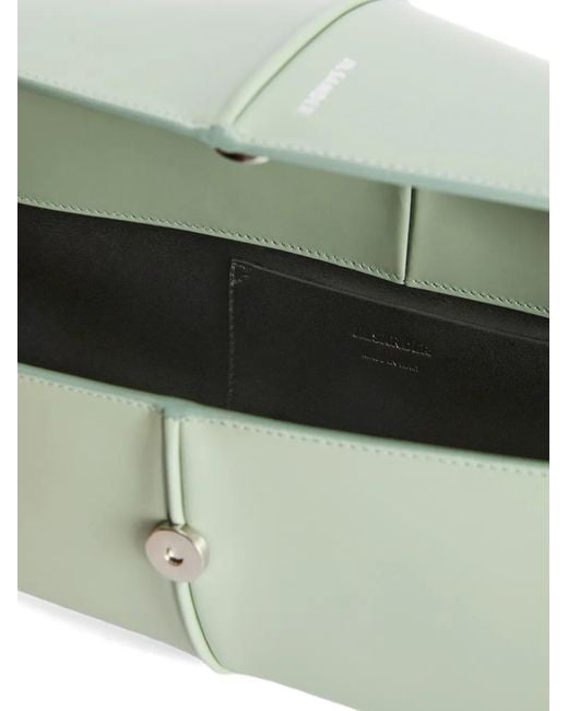 Jil Sander Green Linea Piping Leather Shoulder Bag