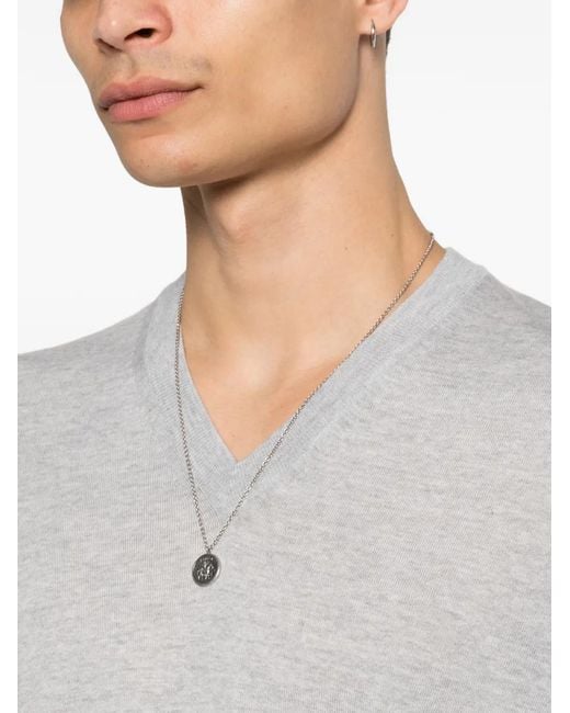 Gran Sasso White V-Neck Sweater for men