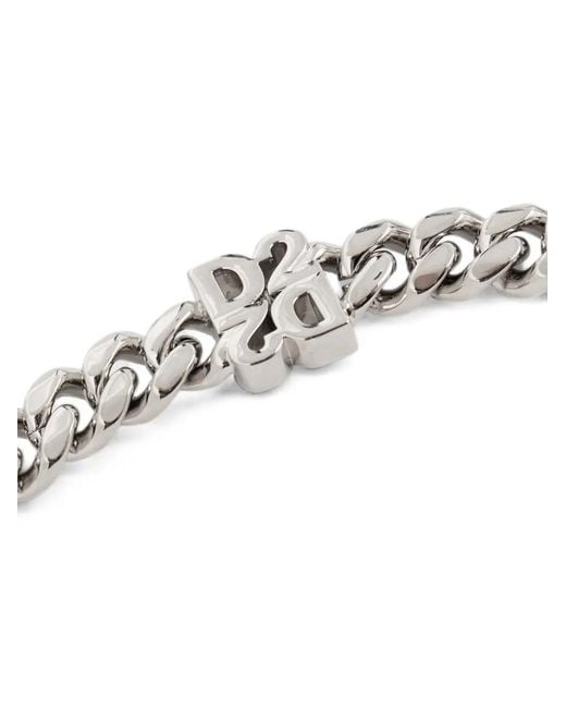 DSquared² White D2 Upside Down Necklace for men