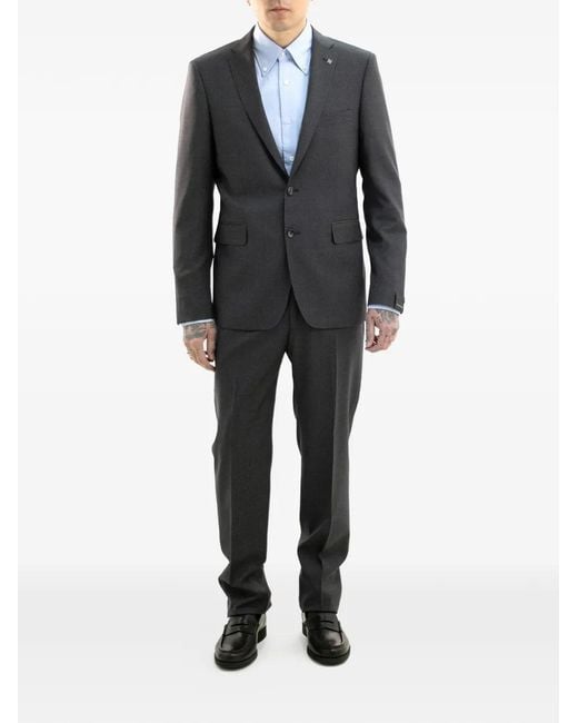 Tagliatore Black Button Two-Piece Suit for men