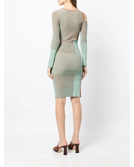 ANDERSSON BELL Natural Striped Knitted Dress