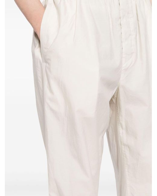 Lemaire White Elasticated-waist Straight-leg Trousers for men