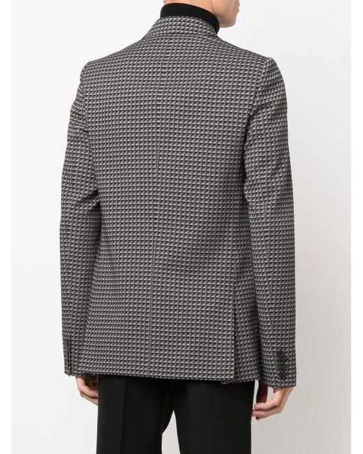 Valentino Garavani Black Geometric-Pattern Print Blazer for men