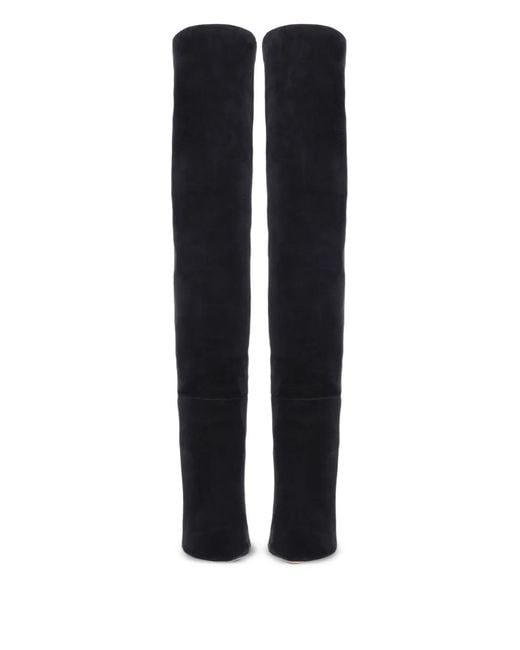 Ginissima Black 95Mm Suede Boots
