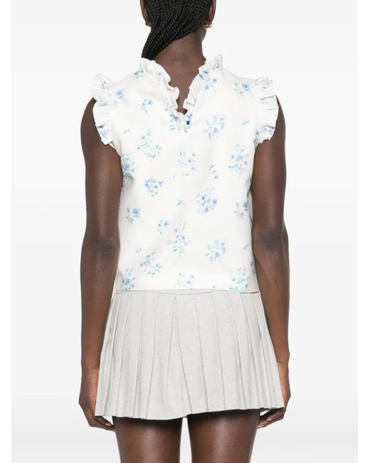 ShuShu/Tong White Floral-Print Top
