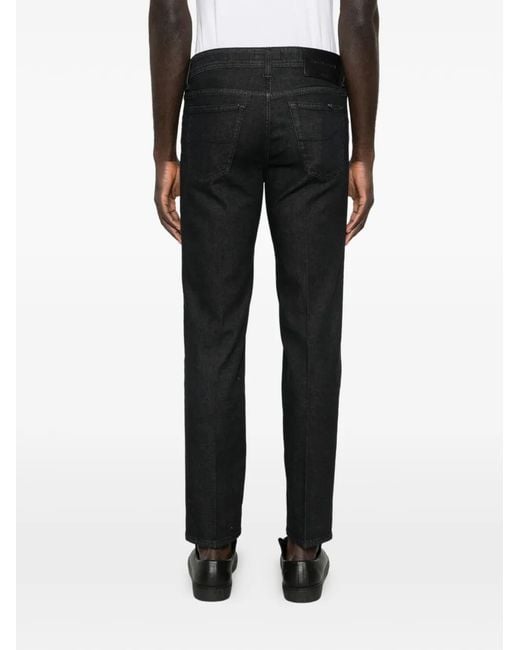 Jacob Cohen Black Five-Pocket Straight Jeans for men
