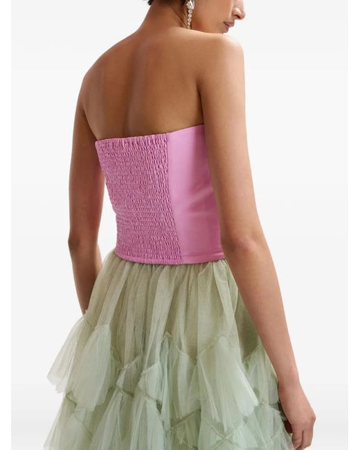 Essentiel Antwerp Pink Smocked-Back Tube Top