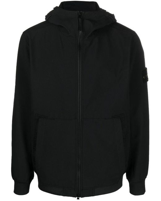 Stone Island Soft Shell Jacket In Black for men