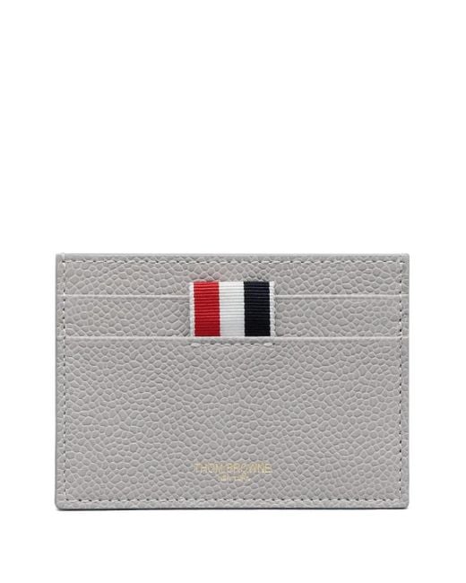 Thom Browne Gray Pebble Grain 4-Bar Single Card Holder