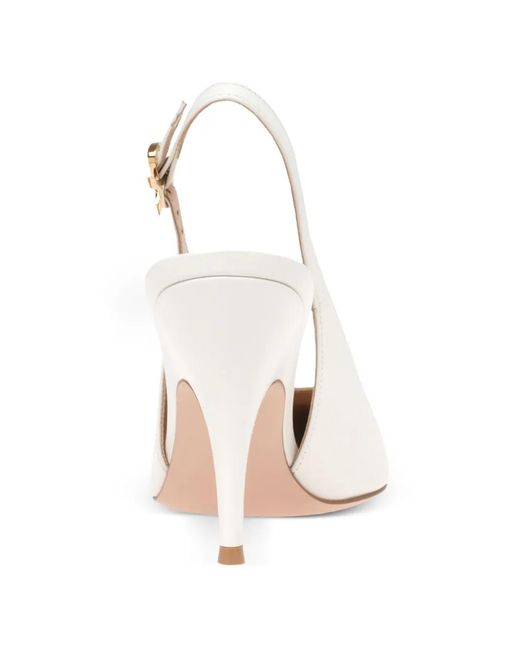 Gianvito Rossi White Sofia Slingback Pumps