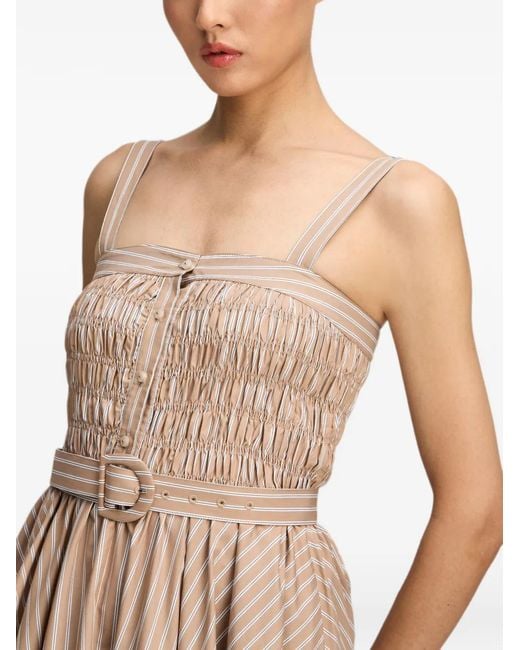 Cinq À Sept Natural Zoie Striped Midi Dress