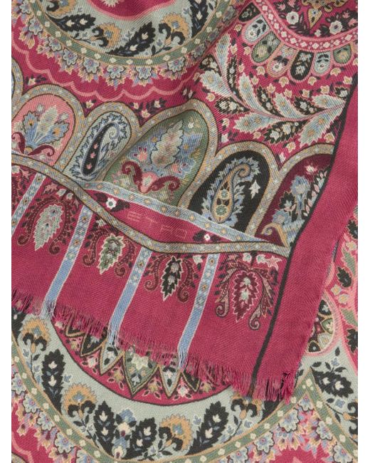 Etro Brown Paisley-Print Scarf