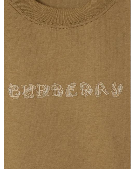 Burberry Natural T-Shirt Mit Paisley-Logo