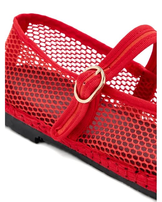 Flabelus Red Isabella Mesh Strap Espadrilles