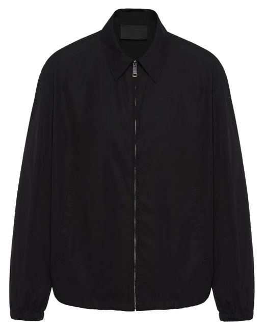 Prada Black Cotton Zip-Up Shirt Jacket for men