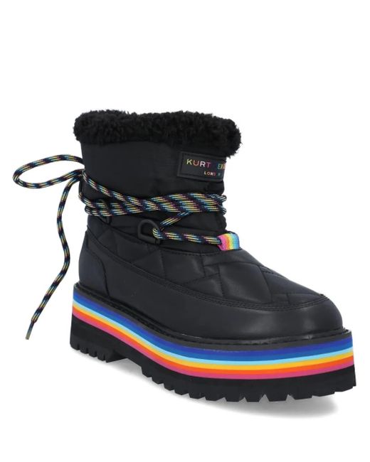 Kurt Geiger Black Gesteppte Stiefel mit Regenbogensohle