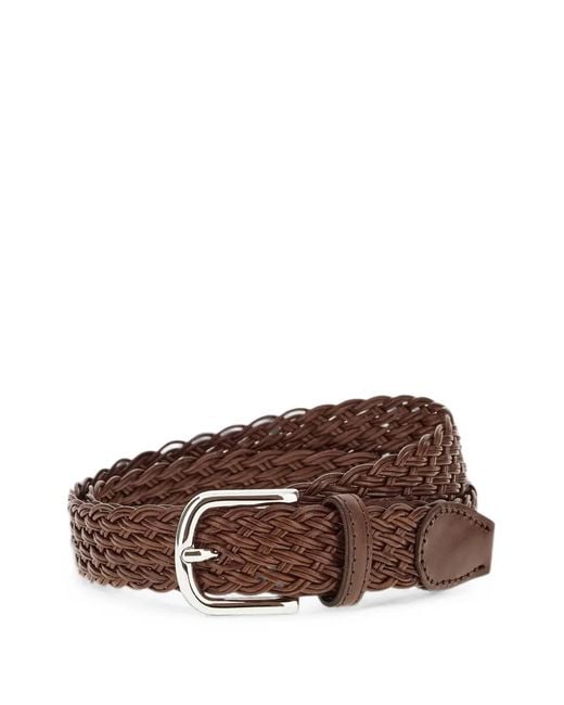 Paul & Shark Brown Woven Leather Belt