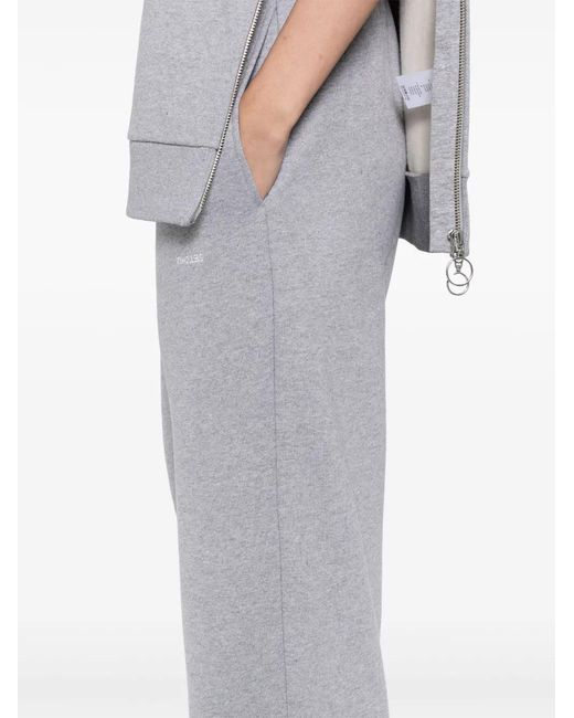 Setchu Gray Logo-Embroidered Pants