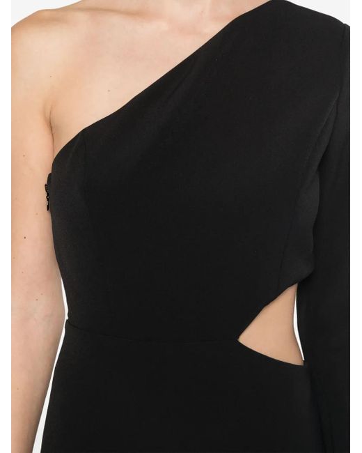 Twinset Black One-Shoulder Midi Dress
