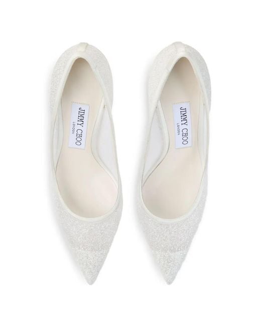 Jimmy Choo White Love 85 Pointed Pumps