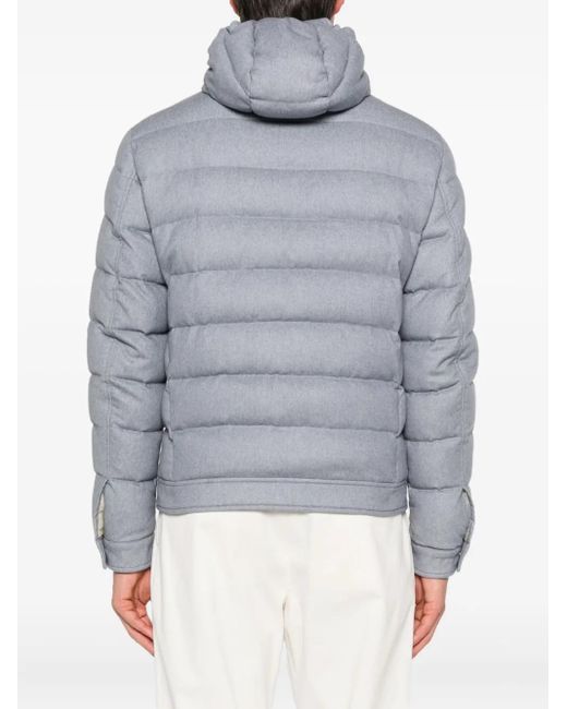 Eleventy Gray Hooded Quilted Jacket for men