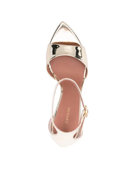 Castagna Metallic Aida Ankle-Strap Sandals