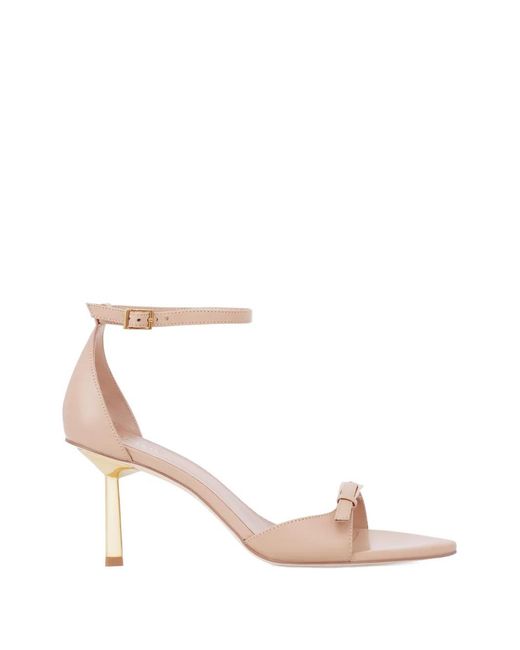 POTAMY White Buckle Ankle-Strap Sandals