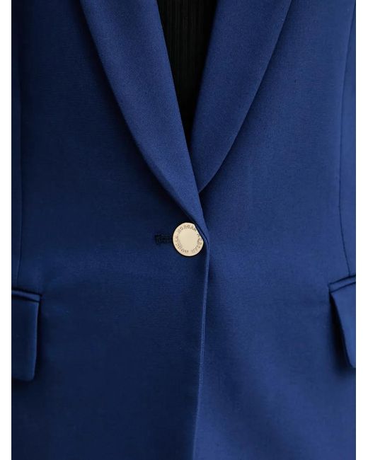 Morgan Blue Shawl-Lapel Single-Breasted Blazer